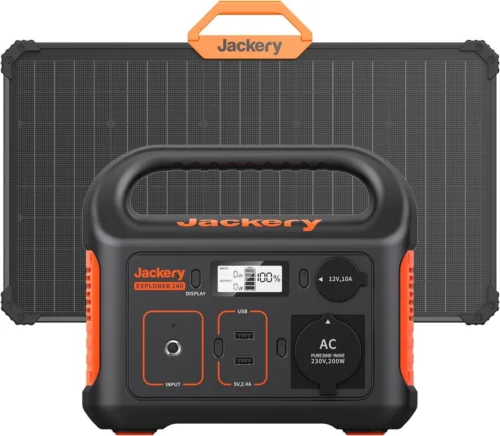 Kit solar portátil Jackery formado por estación de energía y panel fotovoltaico
