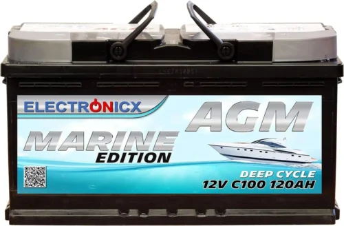 Electronicx Marine Edition batería solar AGM 12v 120Ah para barcos y botes