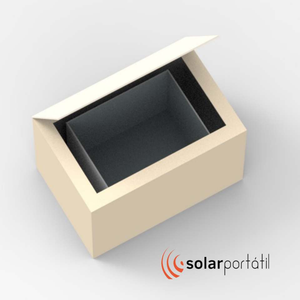Horno solar portátil DIY fabricado con cajas de cartón y papel de aluminio.