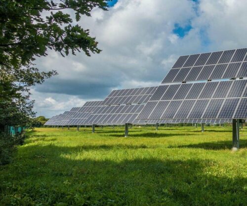Campo verde. Placas solares para la agricultura